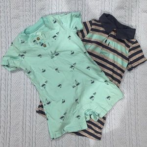 NWOT - Just One You-2pcs nautical rompers sz 12m